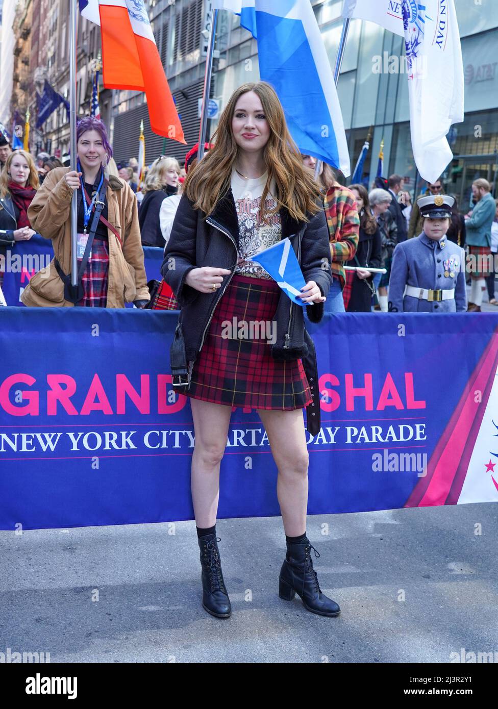 New York, USA. 9th Apr 2022. New York, United States. 09th Apr, 2022. 2022 Tartan Day Parade held along 6th Avenue between 44th and 56th Streets in New York City, Saturday, April 9, 2021. Credit: Jennifer Graylock/Alamy Live News Stock Photo