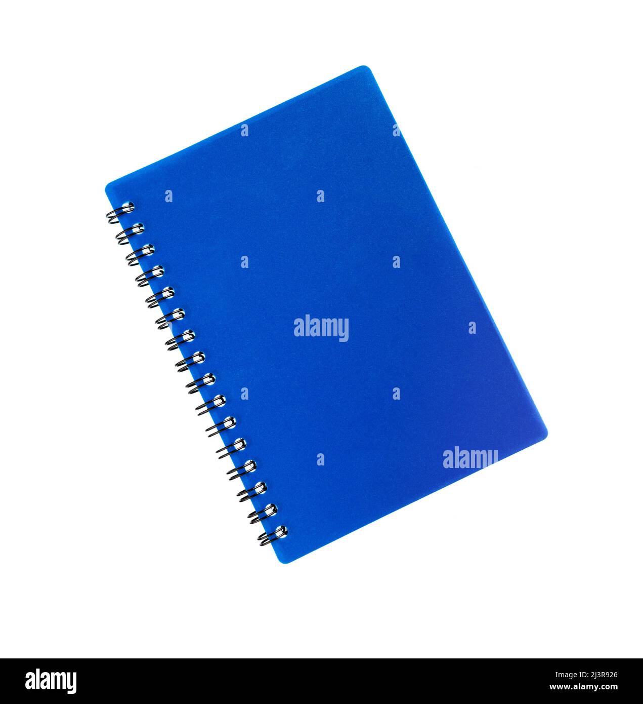 Notebook isolated on white background. Blue Paper Notebook. Blank notepad. Stock Photo