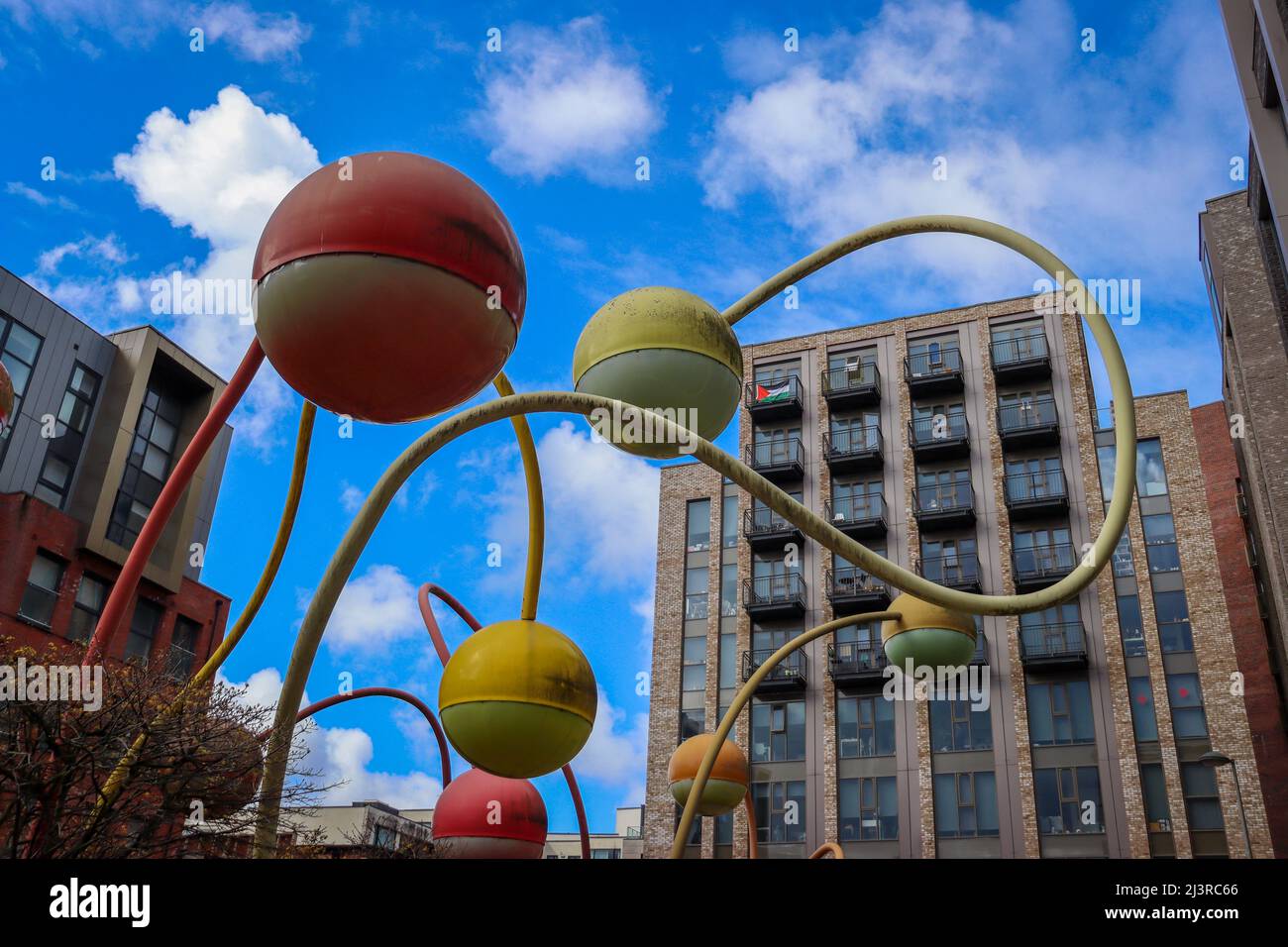 Unusual street lamp installation, Wolstenholme Square Stock Photo Alamy