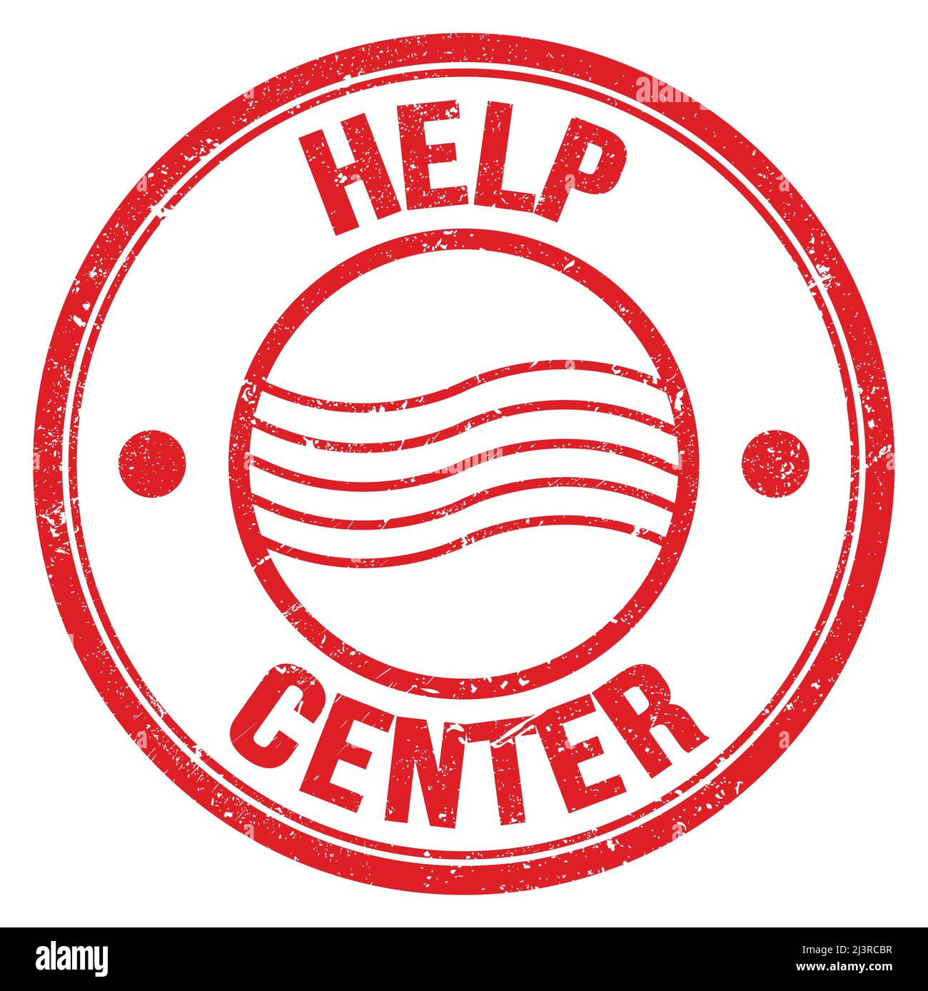 HELP CENTER text written on red round postal stamp sign Stock Photo - Alamy