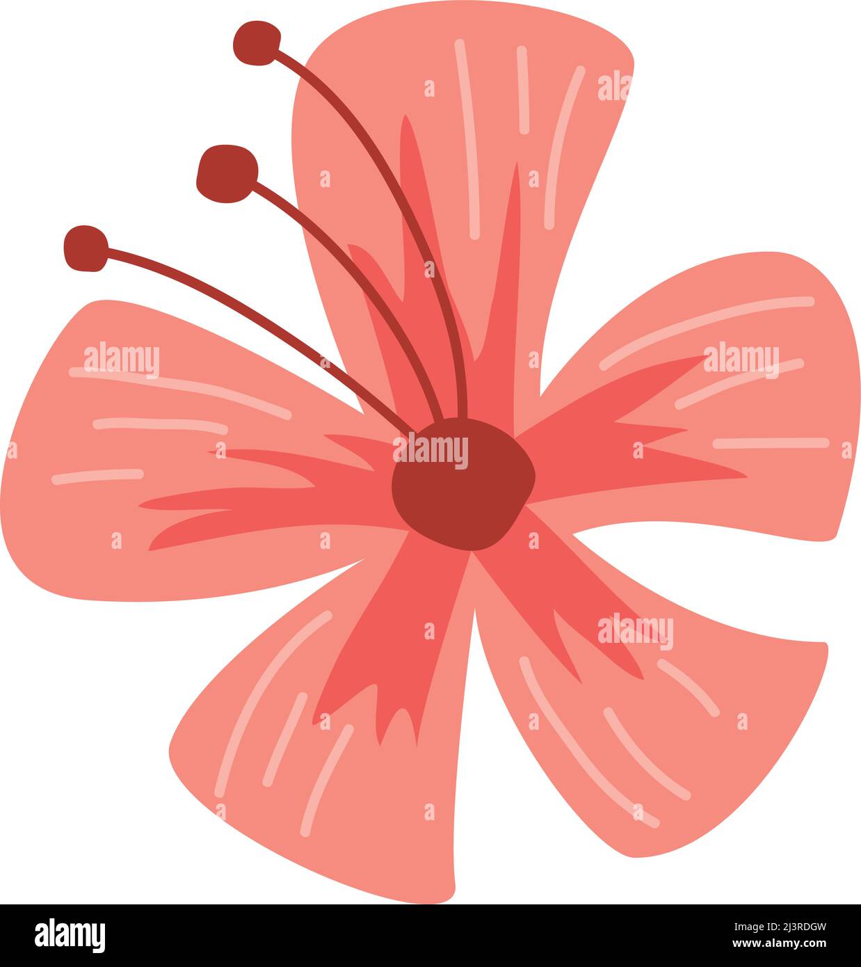 red tropical flower nature icon Stock Vector Image & Art - Alamy
