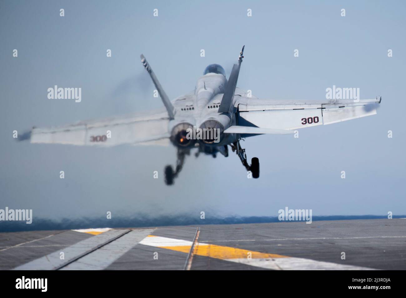 An F/A-18E Super Hornet attached to the 