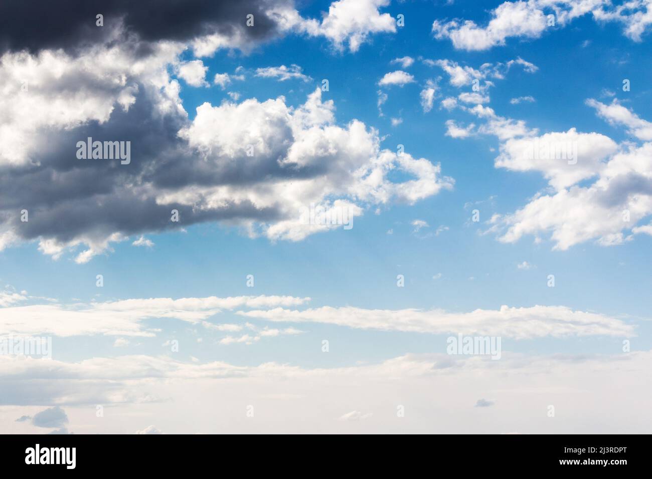 blue sky and white clouds on a sunny weather. atmosphere air freedom concept. nature series in spring. creative gradient background for installation a Stock Photo
