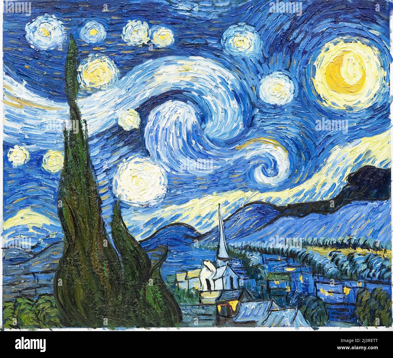 Starry Night. Cropped shot of famous art. Stock Photo