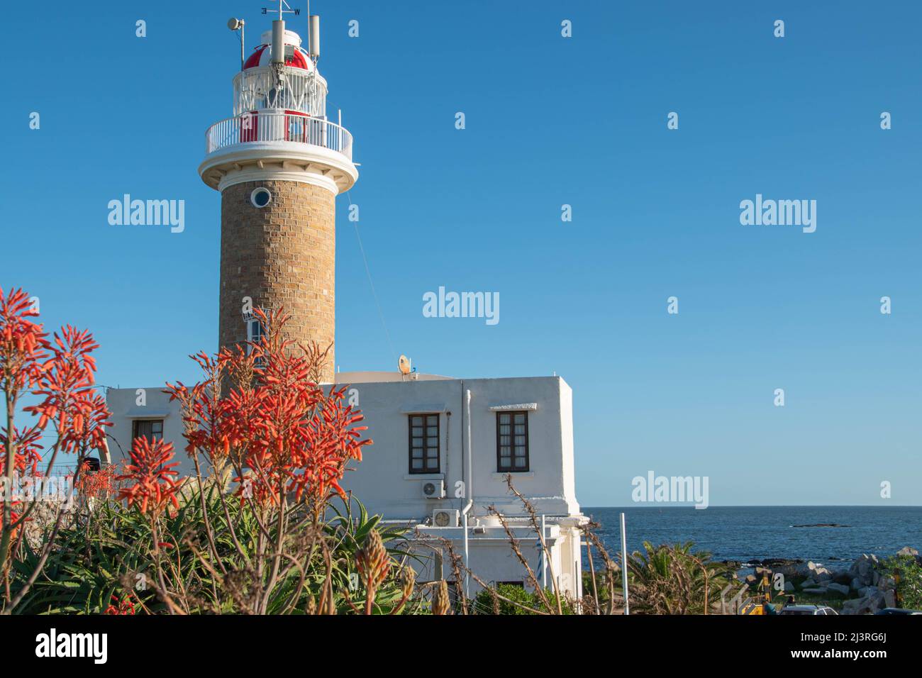 View of Punta Carretas lighthouse in Montevideo, Uruguay Stock Photo