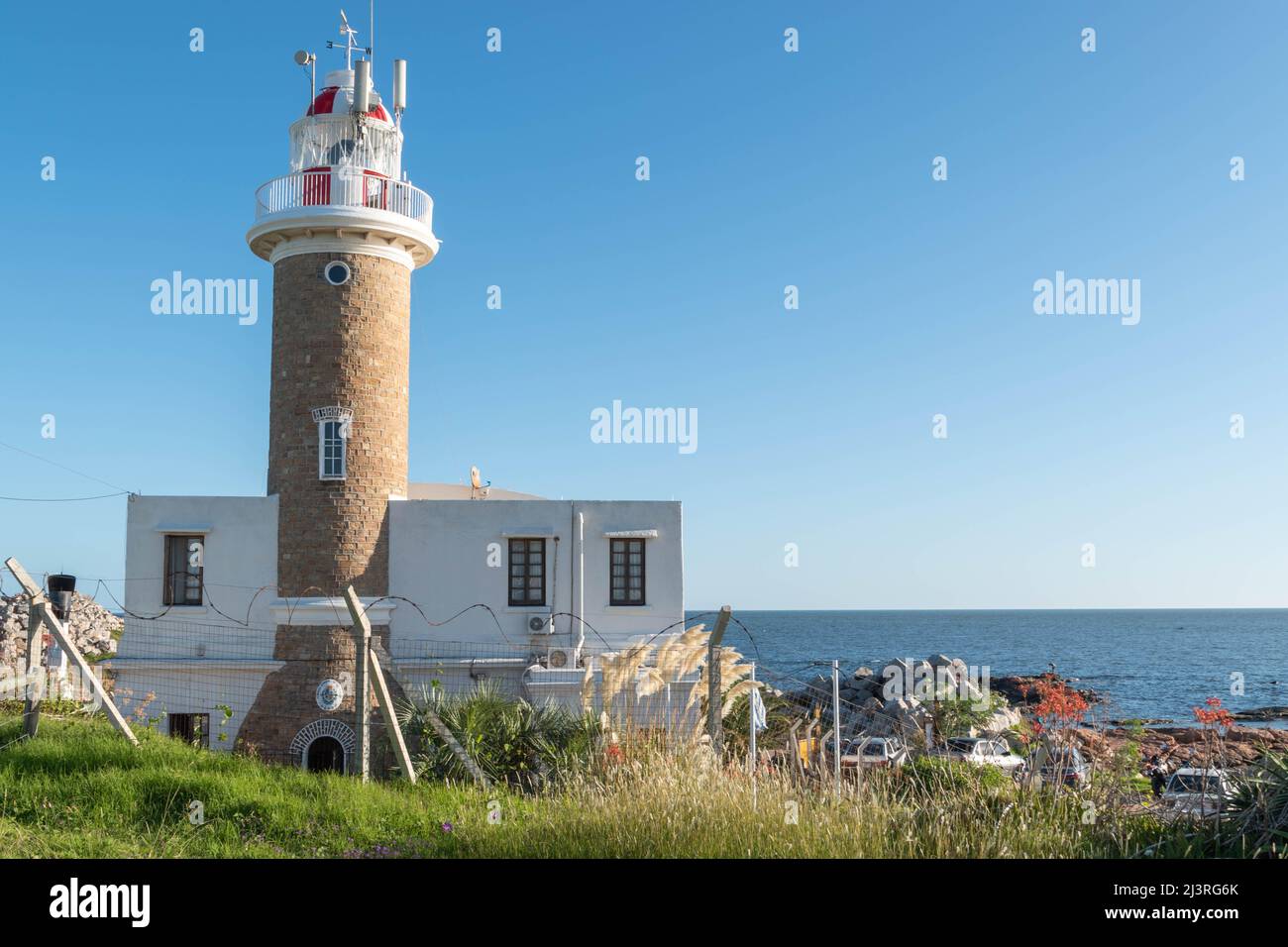 View of Punta Carretas lighthouse in Montevideo, Uruguay Stock Photo