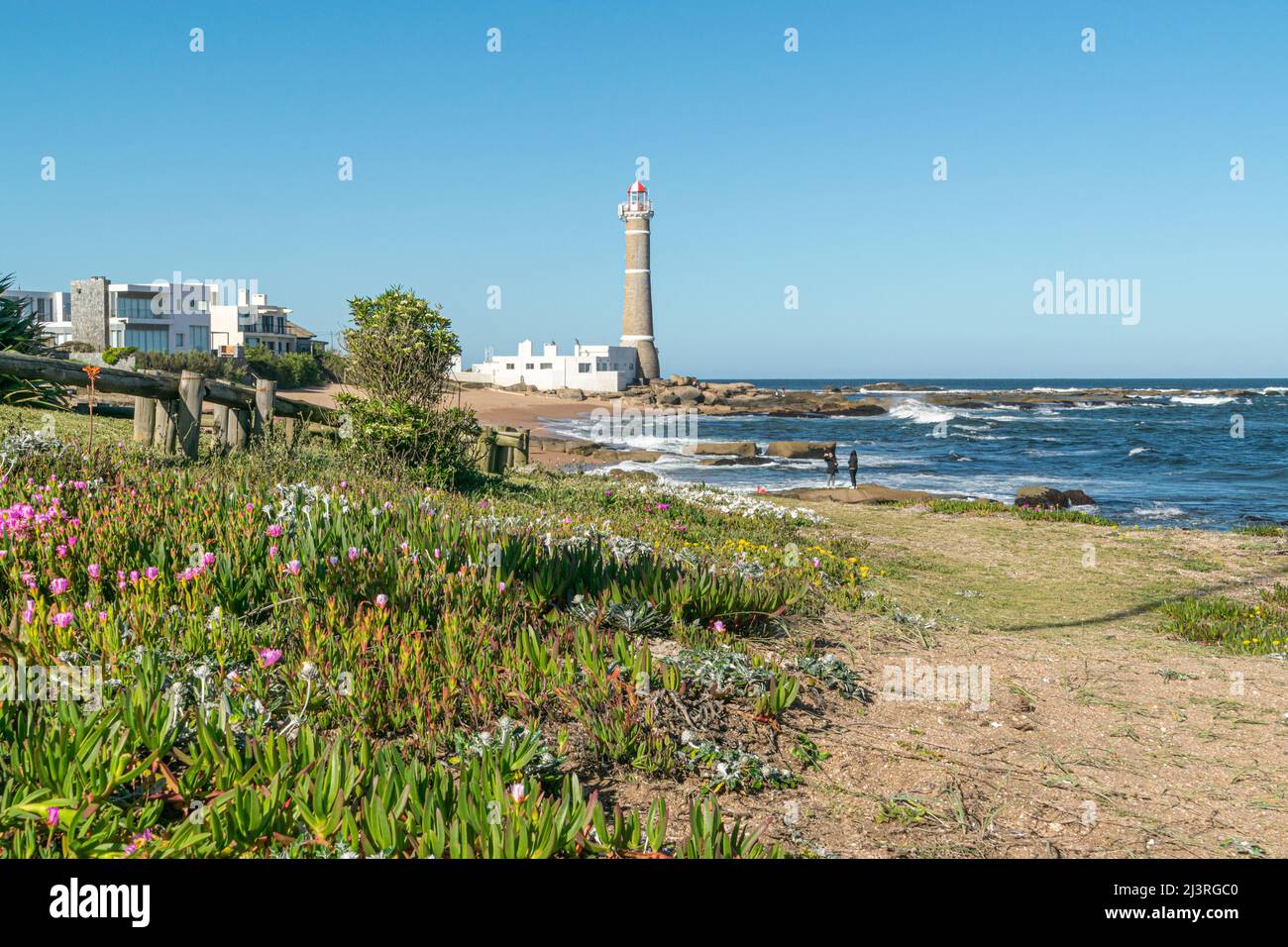 View of Jose Ignacio lighthouse in Maldonado, Uruguay Stock Photo
