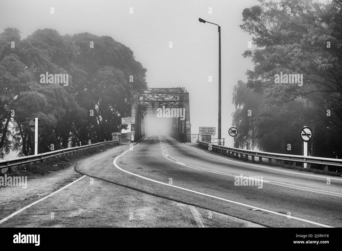 The old iron bridge over Santa Lucía river in Montevideo, Uruguay Stock Photo