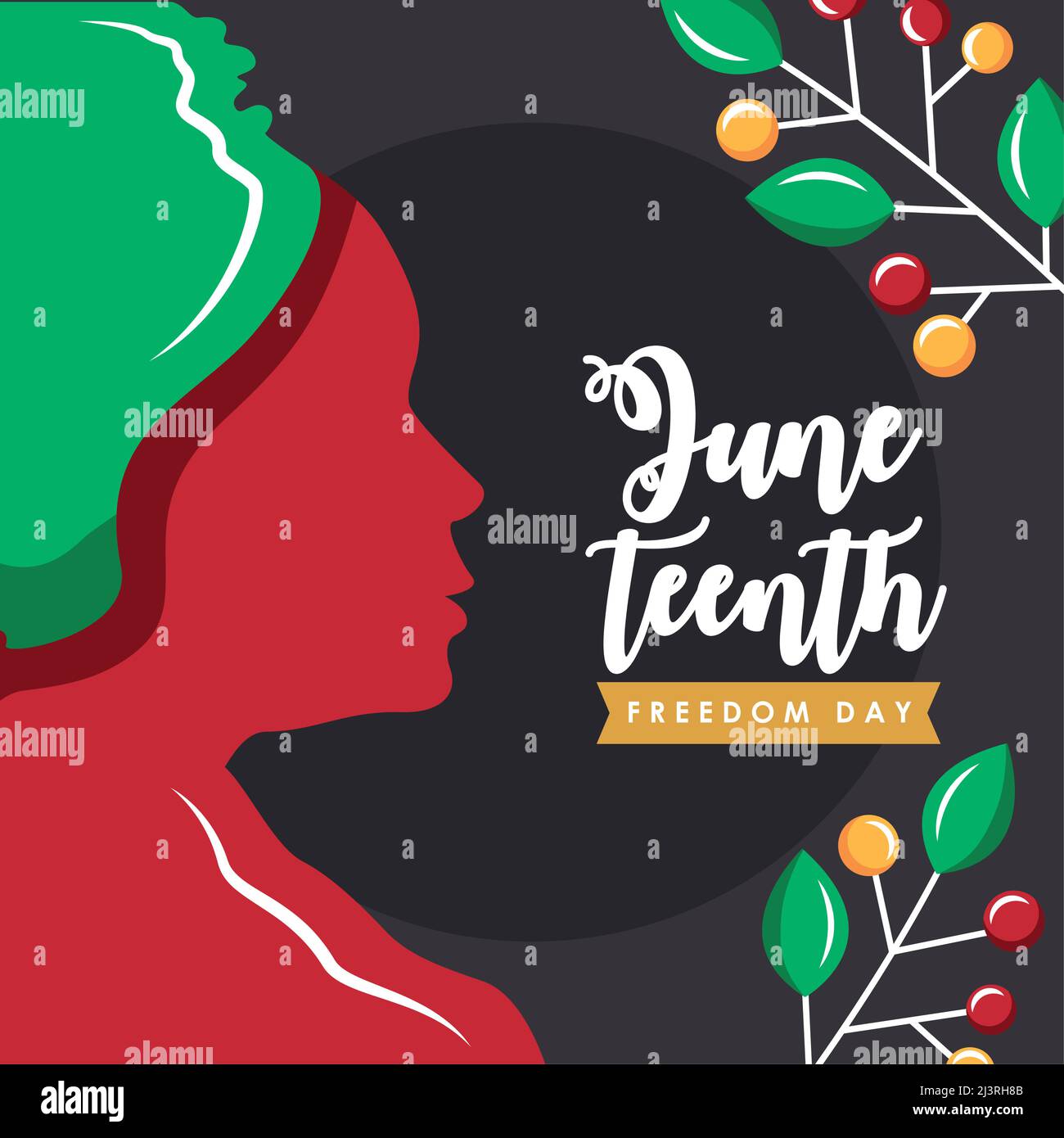 juneteenth freedom day lettering poster with woman Stock Vector Image ...