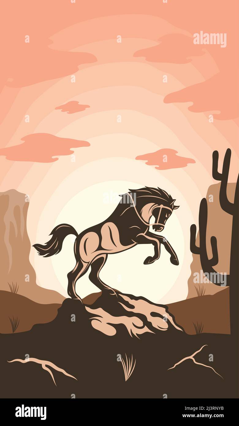Wild horse canyon Stock Vector Images - Alamy
