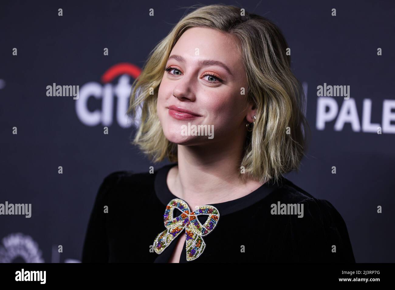 HOLLYWOOD, LOS ANGELES, CALIFORNIA, USA - APRIL 09: American actress Lili Reinhart arrives at the 2022 PaleyFest LA - The CW's 'Riverdale' held at the Dolby Theatre on April 9, 2022 in Hollywood, Los Angeles, California, United States. (Photo by Xavier Collin/Image Press Agency) Stock Photo