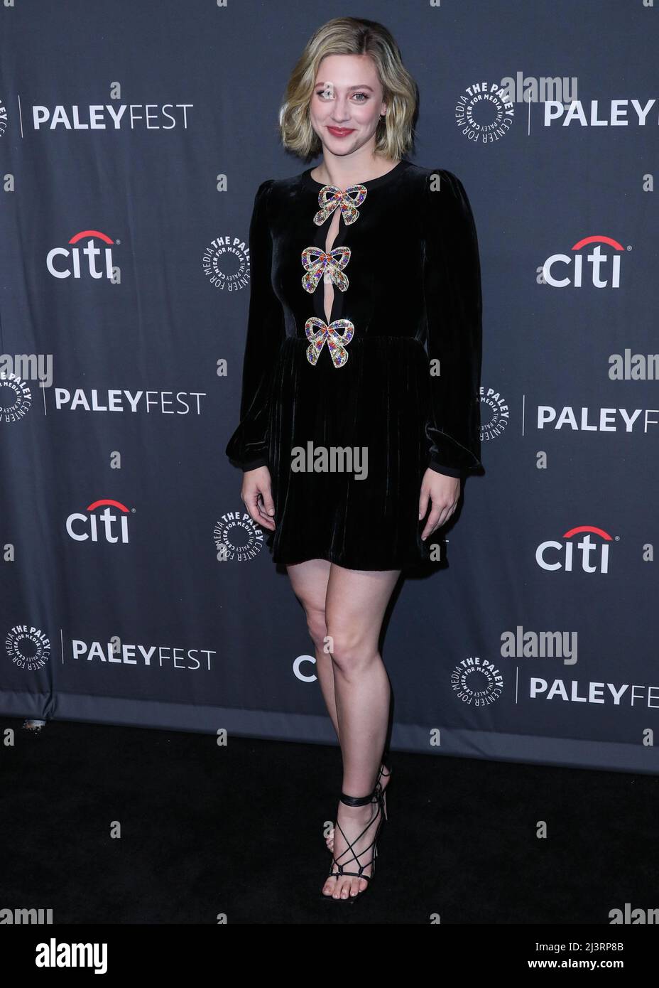 HOLLYWOOD, LOS ANGELES, CALIFORNIA, USA - APRIL 09: American actress Lili Reinhart arrives at the 2022 PaleyFest LA - The CW's 'Riverdale' held at the Dolby Theatre on April 9, 2022 in Hollywood, Los Angeles, California, United States. (Photo by Xavier Collin/Image Press Agency) Stock Photo