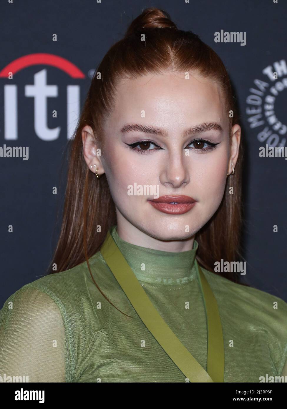 HOLLYWOOD, LOS ANGELES, CALIFORNIA, USA - APRIL 09: American actress Madelaine Petsch arrives at the 2022 PaleyFest LA - The CW's 'Riverdale' held at the Dolby Theatre on April 9, 2022 in Hollywood, Los Angeles, California, United States. (Photo by Xavier Collin/Image Press Agency) Stock Photo