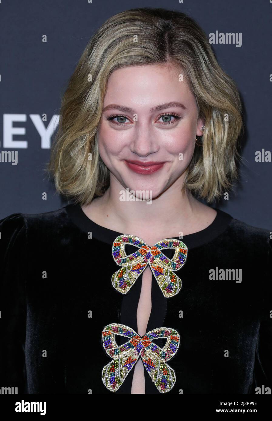 HOLLYWOOD, LOS ANGELES, CALIFORNIA, USA - APRIL 09: American actress Lili Reinhart arrives at the 2022 PaleyFest LA - The CW's 'Riverdale' held at the Dolby Theatre on April 9, 2022 in Hollywood, Los Angeles, California, United States. (Photo by Xavier Collin/Image Press Agency) Stock Photo