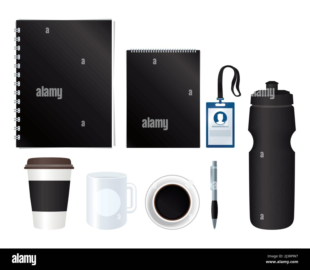 eight branding mockup set icons Stock Vector Image & Art - Alamy