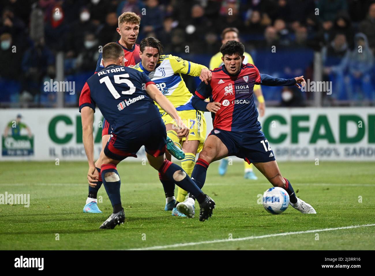 Sardegna Arena Cagliari Italy April 09 2022 Dusan Vlahovic Sardegna Arena Cagliari Italy April 09 2022 Dusan Vlahovic