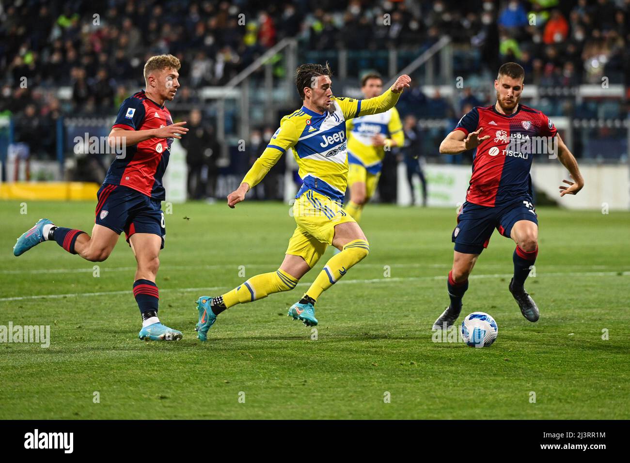 Sardegna Arena Cagliari Italy April 09 2022 Dusan Vlahovic Sardegna Arena Cagliari Italy April 09 2022 Dusan Vlahovic