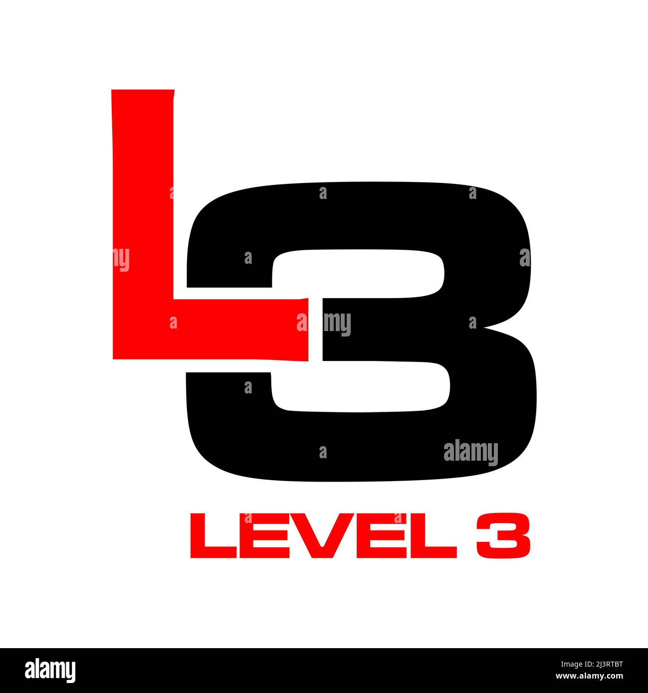 Level 3 icon. Flat design. Vector Illustration on white background. Stock Vector