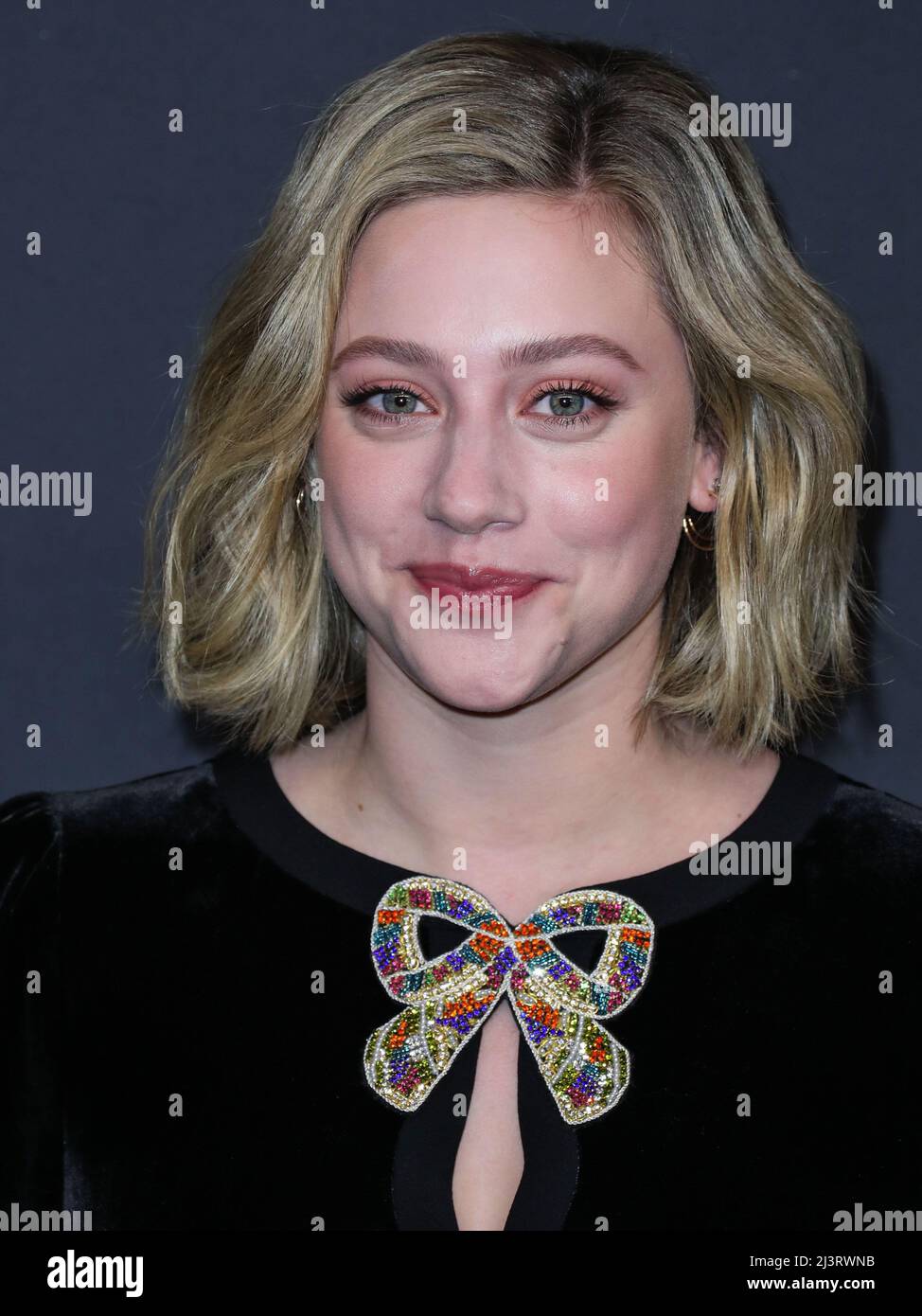 HOLLYWOOD, LOS ANGELES, CALIFORNIA, USA - APRIL 09: American actress Lili Reinhart arrives at the 2022 PaleyFest LA - The CW's 'Riverdale' held at the Dolby Theatre on April 9, 2022 in Hollywood, Los Angeles, California, United States. (Photo by Xavier Collin/Image Press Agency/Sipa USA) Stock Photo