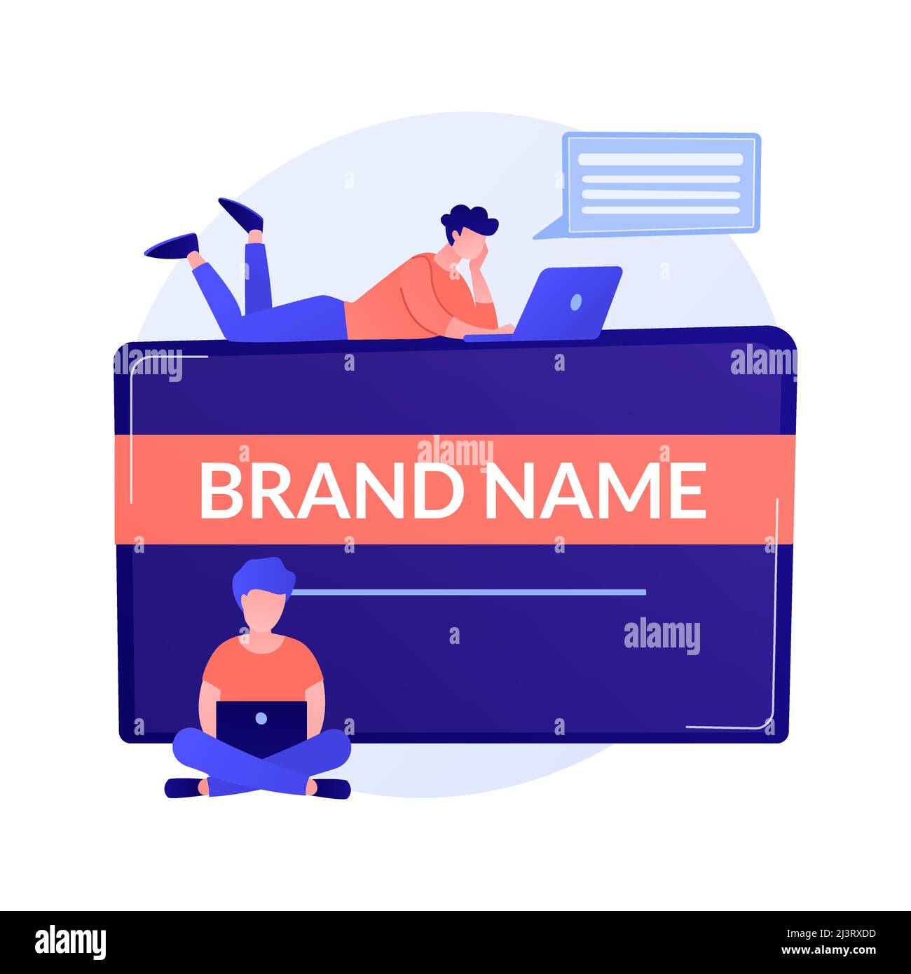 Brand name innovation. Marketers team, corporate branding, designers