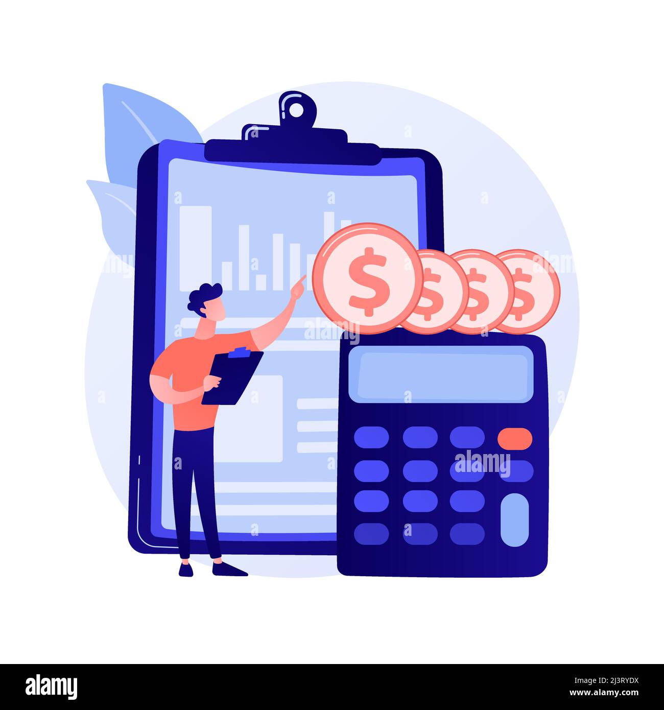 Balance sheet cartoon web icon. Accounting process, finance analyst