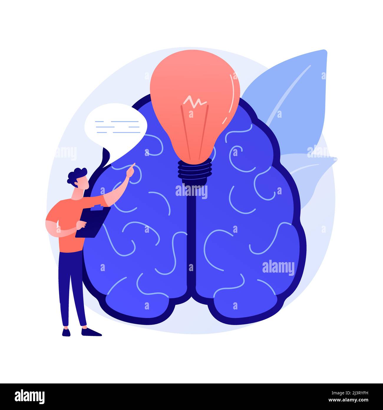 Innovative ideas generation. Creative thinking, cognitive insight and inspiration, genius inventive mind. Successful problem solution search. Vector i Stock Vector