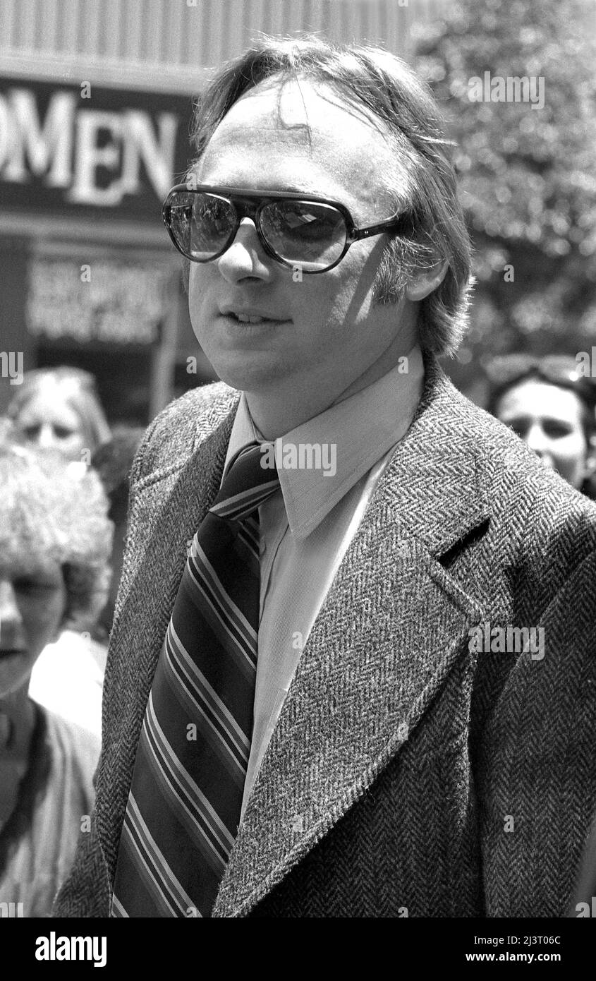 Stephen Stills on Hollywood Boulevard for the unveiling of the Crosby, Stills and Nash star on the historic Walk of Fame sidewalk, 1978 Stock Photo