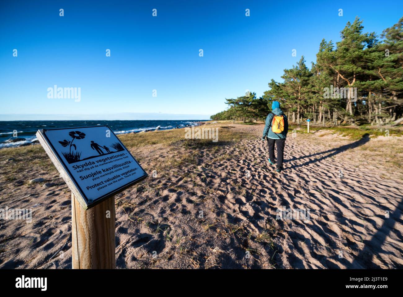 Hiking at Örö island, Kemiönsaari, Finland Stock Photo