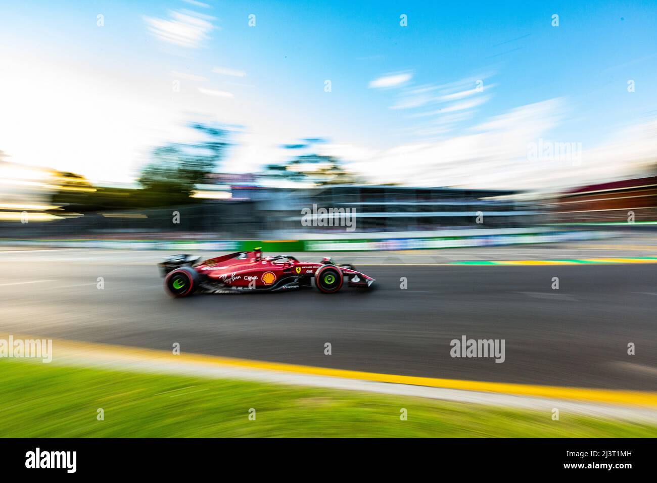 Carlos Sainz of Spain drives the number 55 Ferrari F1-75 during ...
