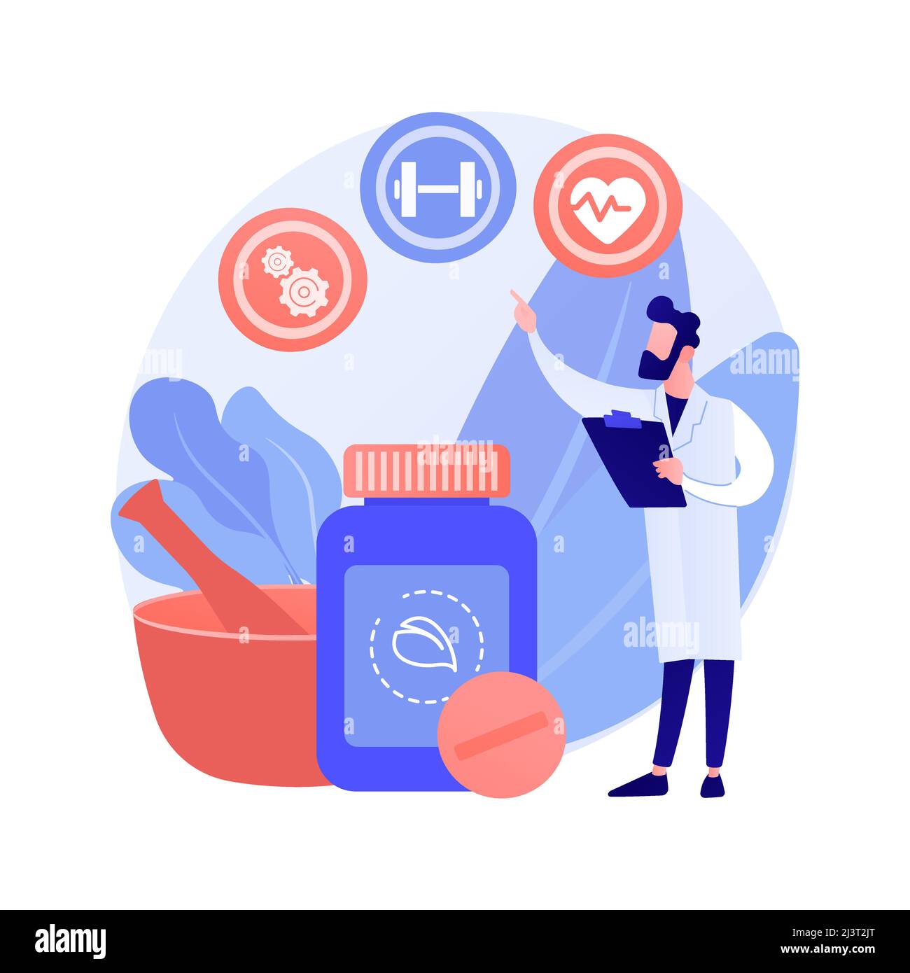 Holistic medicine abstract concept vector illustration. Alternative natural medicine, holistic mental therapy, whole body treatment, health practice, Stock Vector