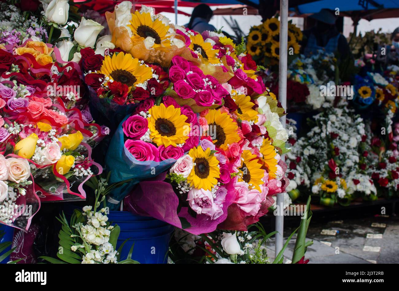 Cuenca Flowers Market Stock Photo