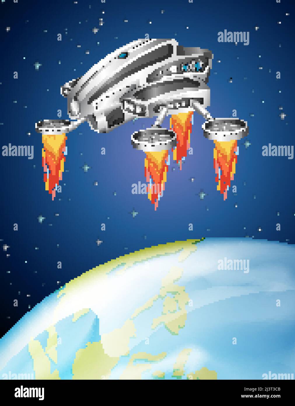 A spaceship in the space illustration Stock Vector Image & Art - Alamy