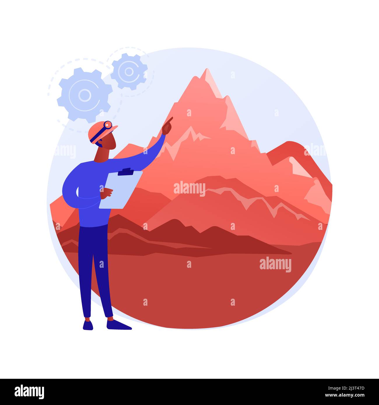 Geomorphology abstract concept vector illustration. Geomorphology type, geomorphic process, Earth science, university discipline, graduate study, geol Stock Vector