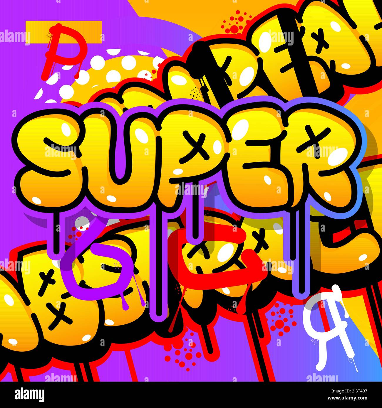Super, colored Graffiti tag. Abstract modern street art decoration  performed in urban painting style Stock Vector Image & Art - Alamy