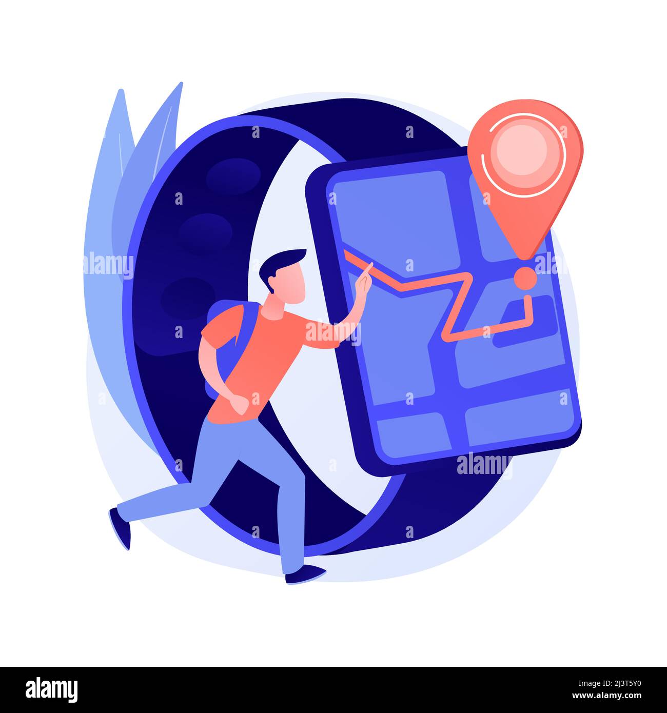 GPS kids tracker watches abstract concept vector illustration. GPS