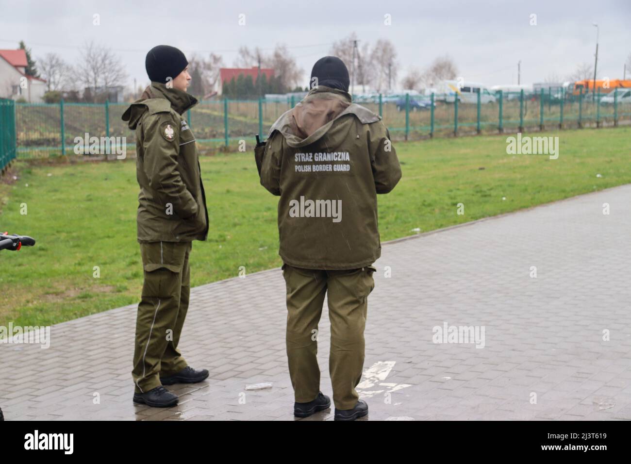 Medyka, Poland. 8th Apr, 2022. Polish Border Guards at the Polish/Ukraine border (Credit Image: © Amy Katz/ZUMA Press Wire) Stock Photo