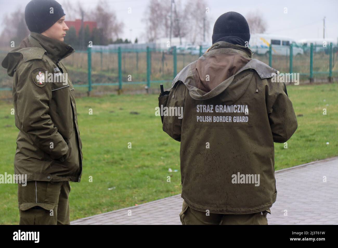 Medyka, Poland. 8th Apr, 2022. Polish Border Guards at the Polish/Ukraine border at Medyka (Credit Image: © Amy Katz/ZUMA Press Wire) Stock Photo