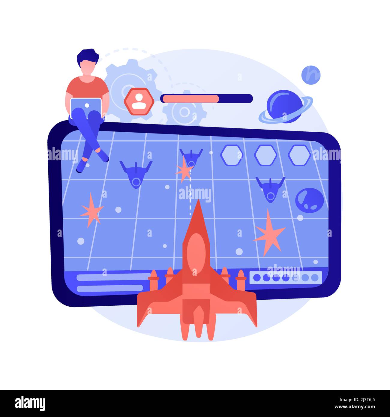 Action game abstract concept vector illustration. Fighting pc game, first-person shooter, action games championship, multiplayer online battle arena, Stock Vector