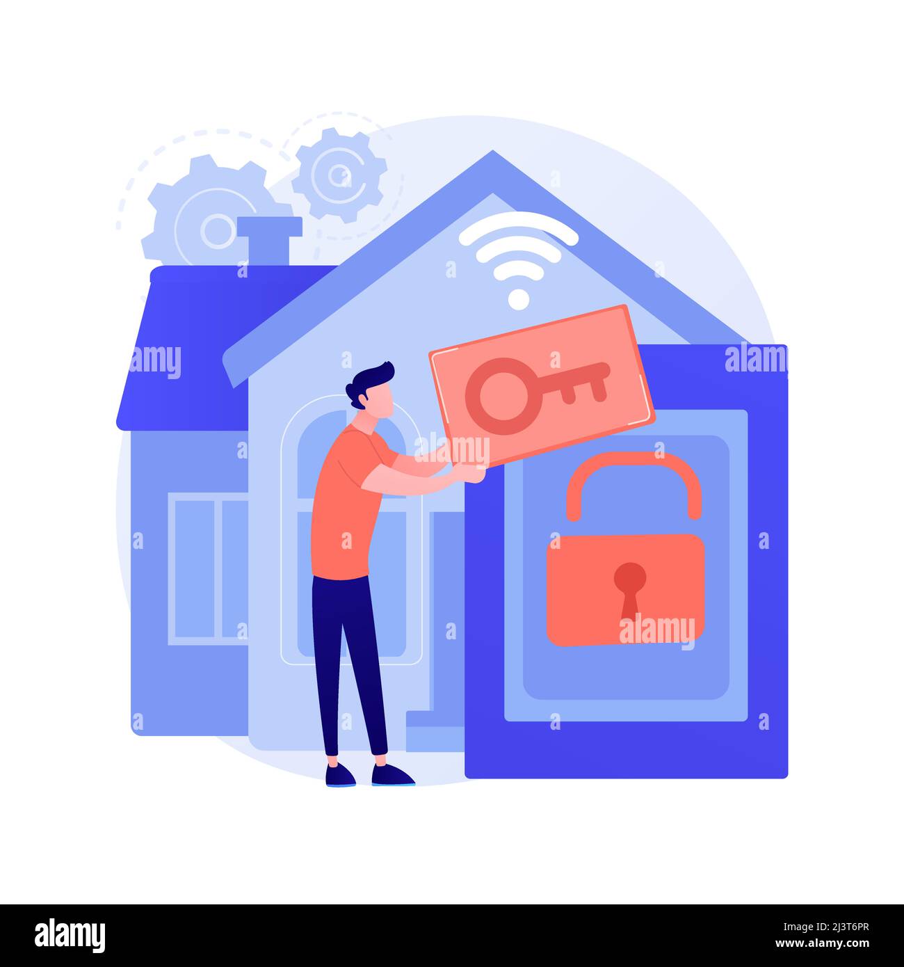 Access control system abstract concept vector illustration. Access limitation system, biometric control solution, security management software, finger Stock Vector