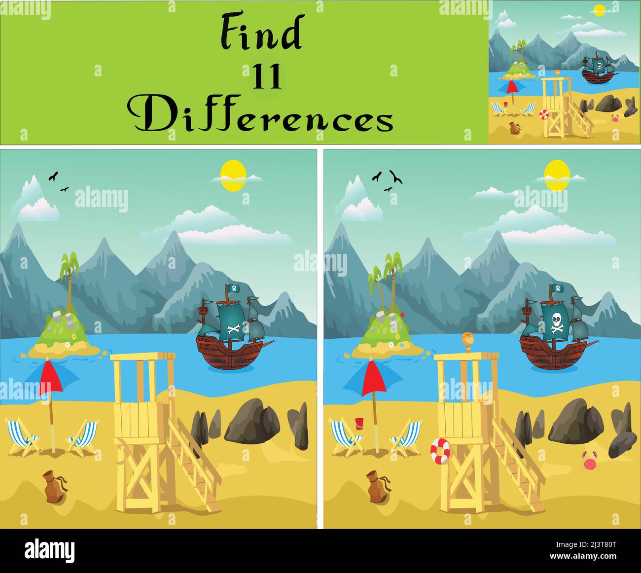 Find differences children's activity educational game vector art Stock Vector Image & Art Alamy