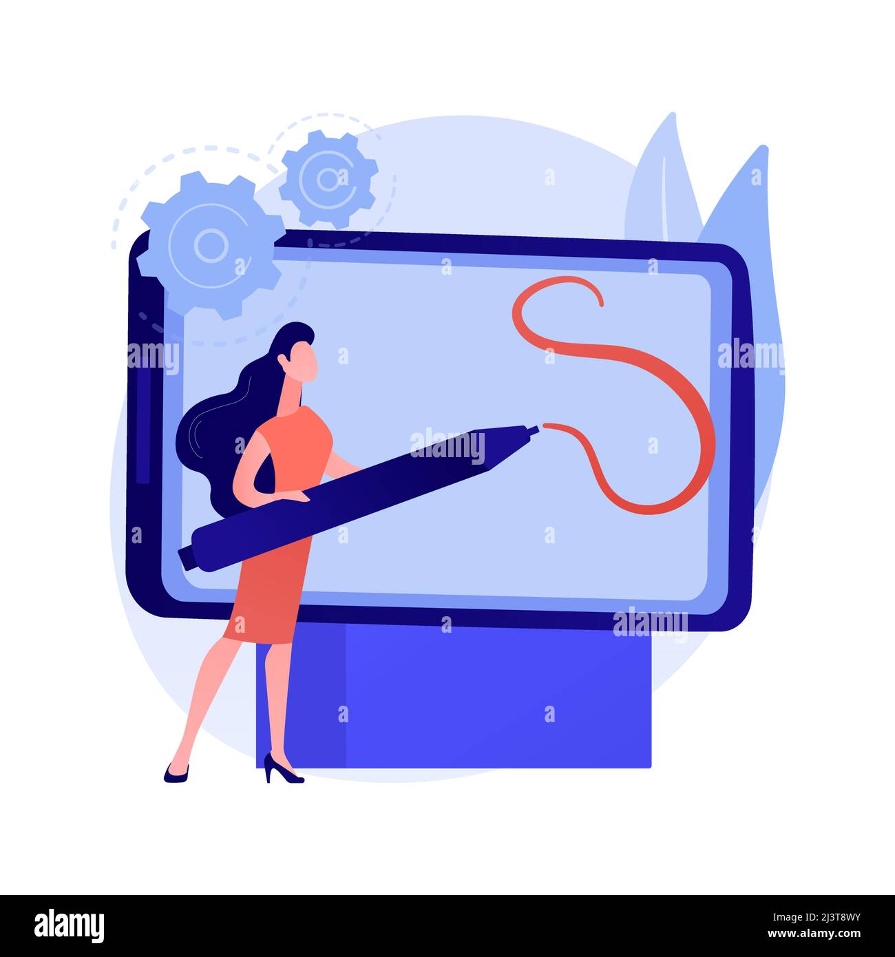 Digital pen abstract concept vector illustration. Digital writing hardware, capture handwritten