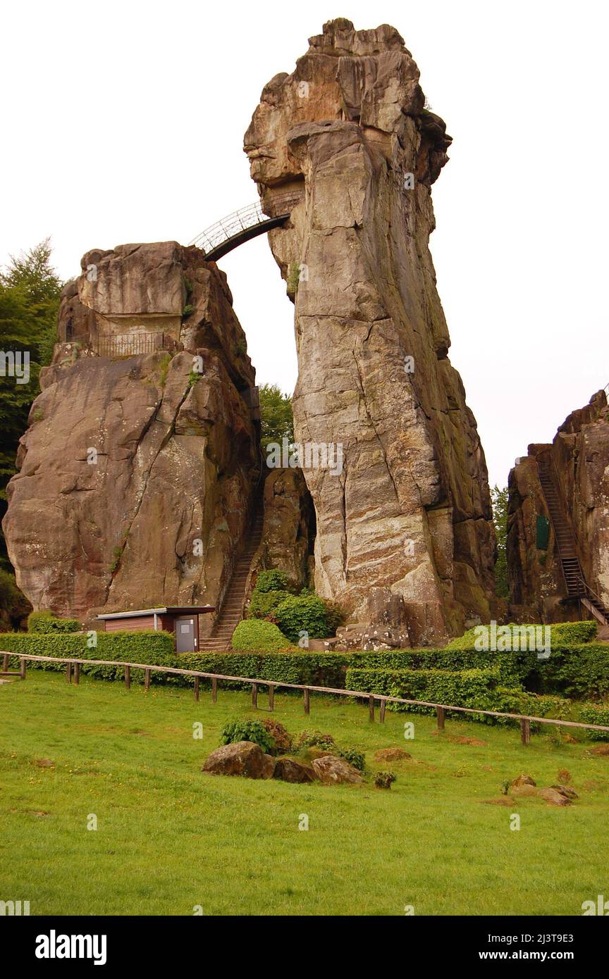 The Rock Formation externsteine in Horn - Bad Meinberg, Germany Stock Photo