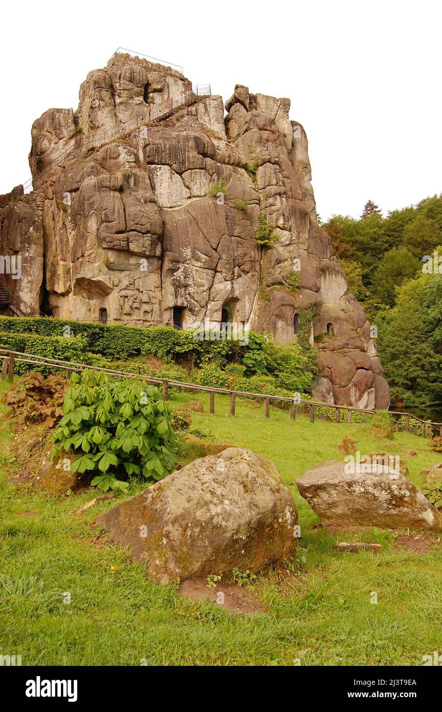 The Rock Formation externsteine in Horn - Bad Meinberg, Germany Stock Photo
