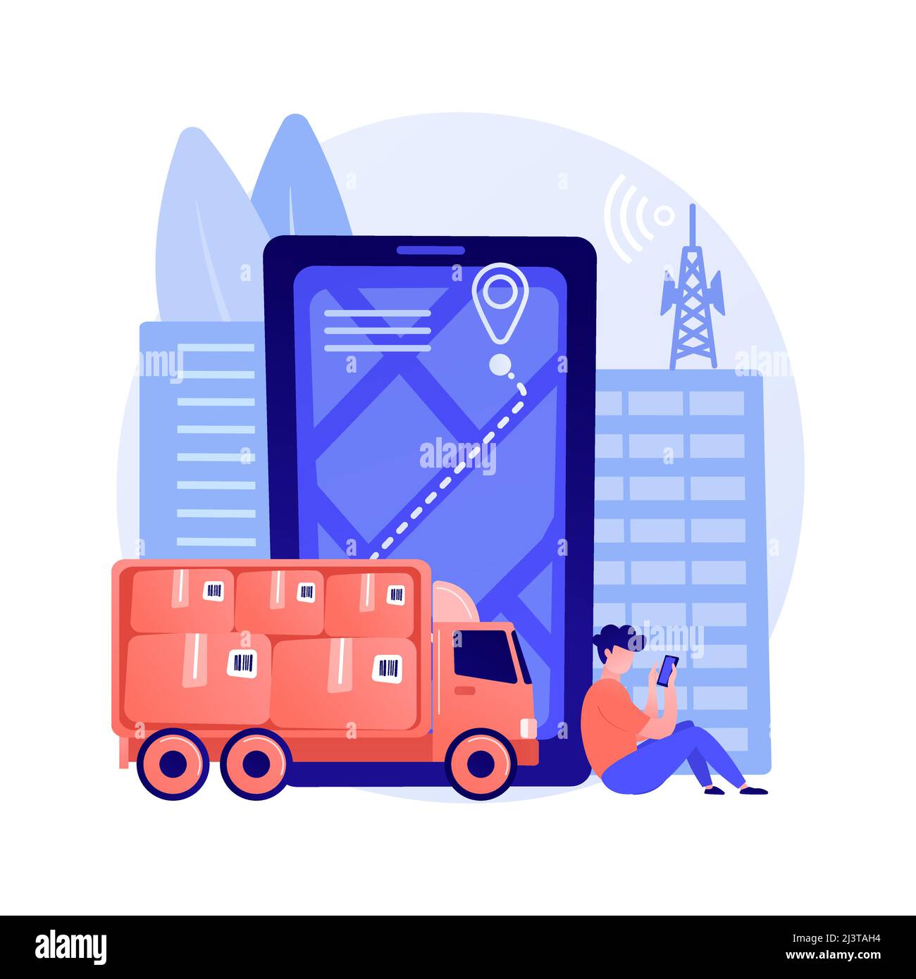 Post service tracking abstract concept vector illustration. Parcel