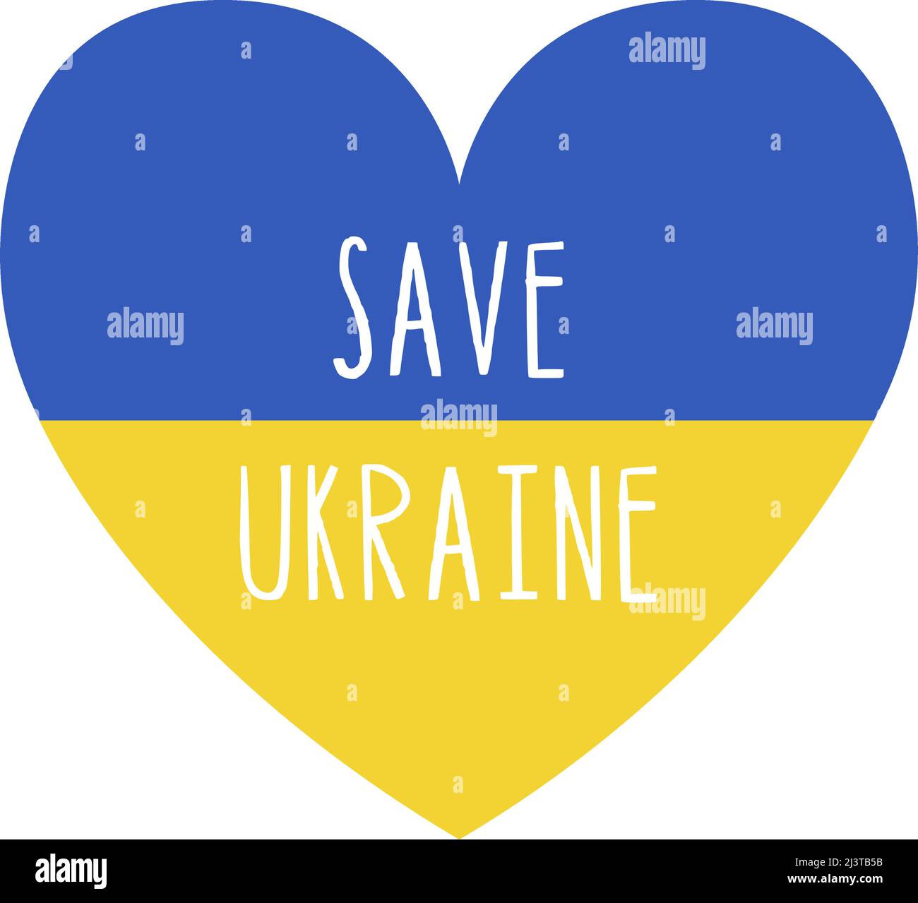 Stop War in Ukraine concept vector illustration. Heart, love for Ukraine, Ukrainian flag and map illustration. Save Ukraine from Russia. Vector illustration Stock Vector
