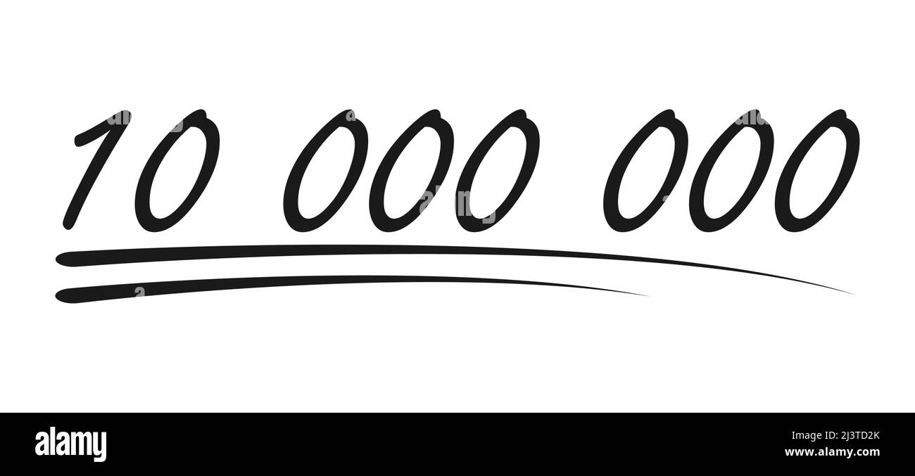 Congratulation number lettering, 10 000 000 celebrate follower icon, web online post vector illustration . Stock Vector
