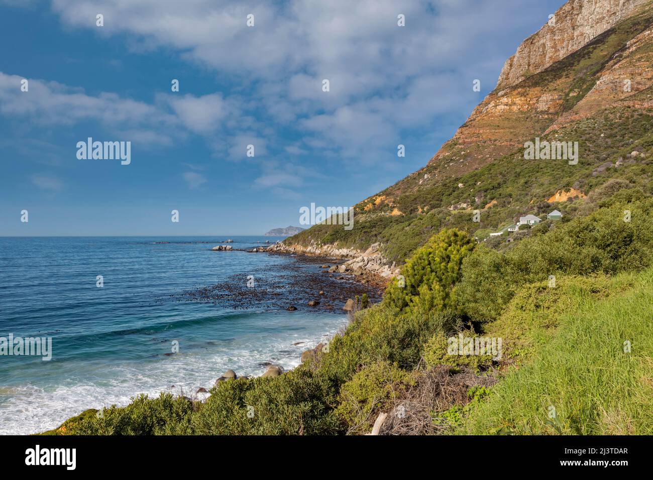 South Africa.  Looking toward Cape Point, southwesternmost point of the African continent.  False Bay on left. Stock Photo