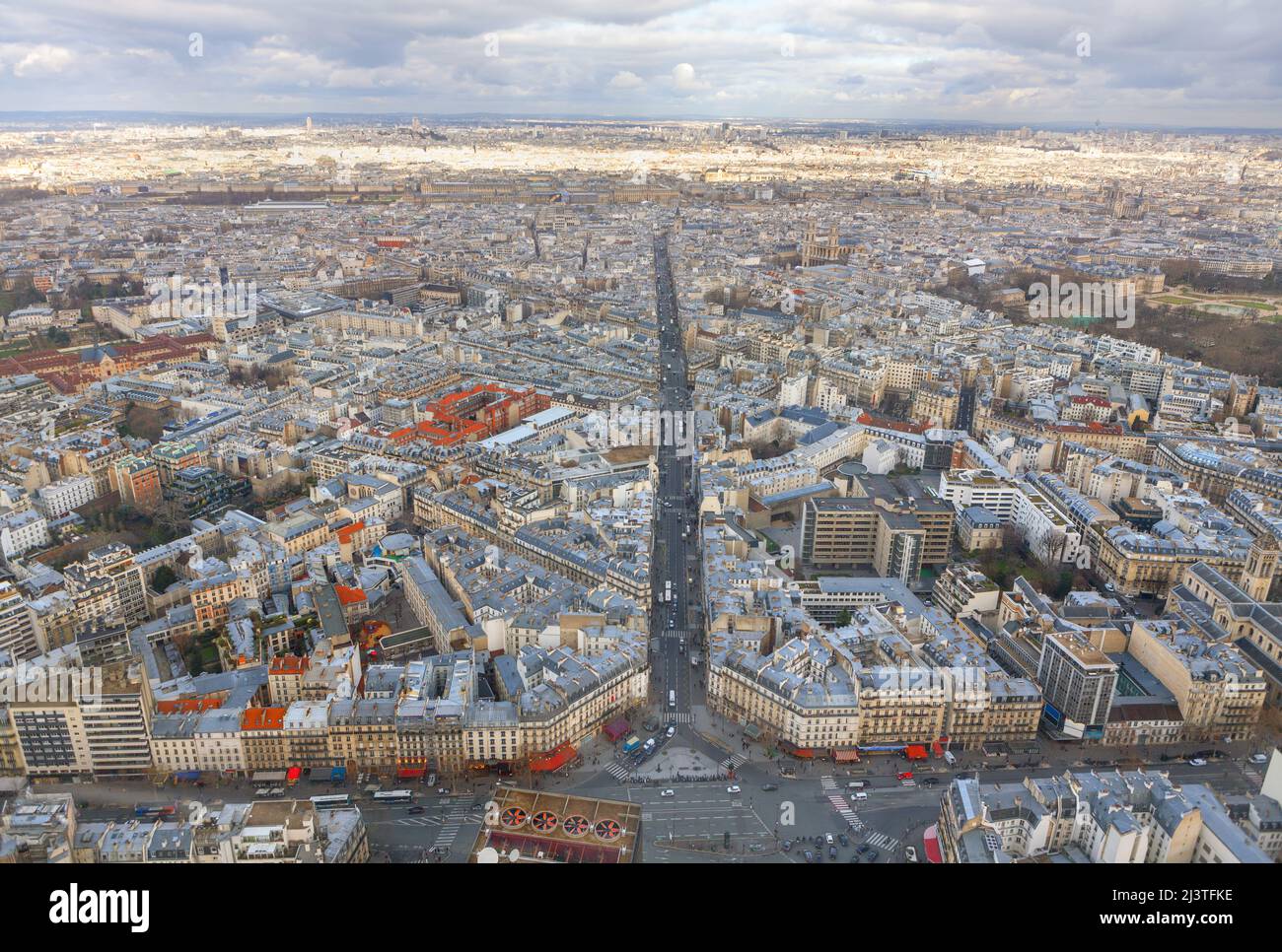 Paris Metropolis view from above . Aerial view of European Capital City Stock Photo