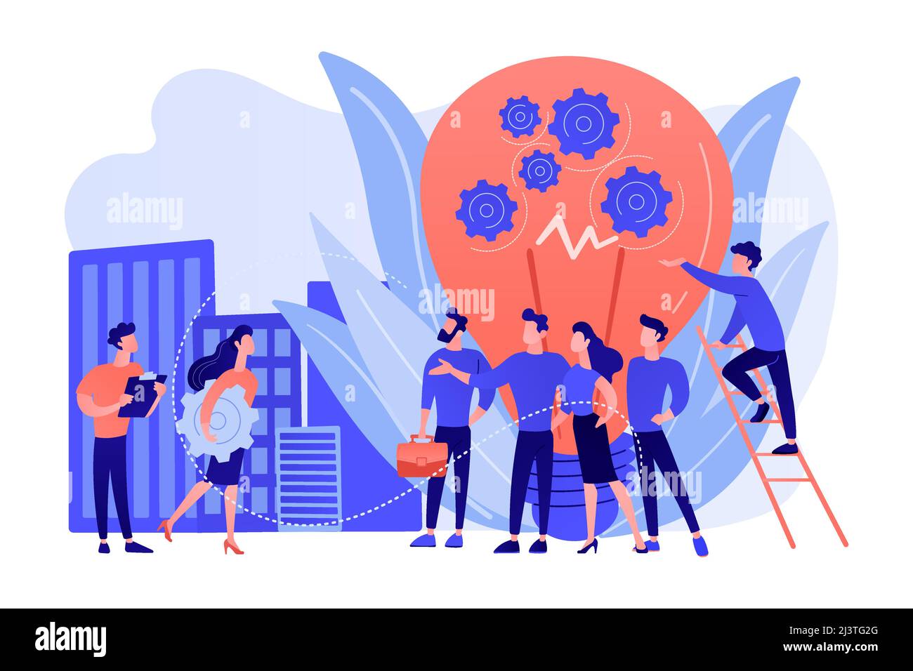 Company newcomers, personnel, staff. New team members, adaptation of new employees, first days in company, new employees training concept. Living cora Stock Vector