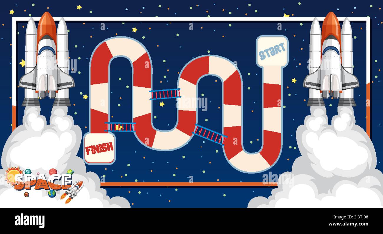 Game template with space theme background illustration Stock Vector ...